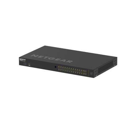 SS42P-24XP2X4F | Netgear S-line AVB Switch Switch 24 x 10/100/1000 + 2 x 10 Gigabit SFP+ rack-mountable PoE+ (300 W)