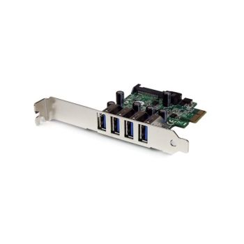 PEXUSB3S4V | StarTech 4-Port SuperSpeed USB 3.0 PCIe Card with SATA Power Connector & UASP